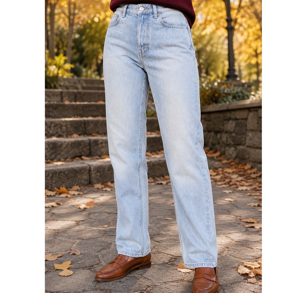 Everlane The 90s Cheeky Jean Light Wash Blue Organic Cotton High Rise Ankle 24
